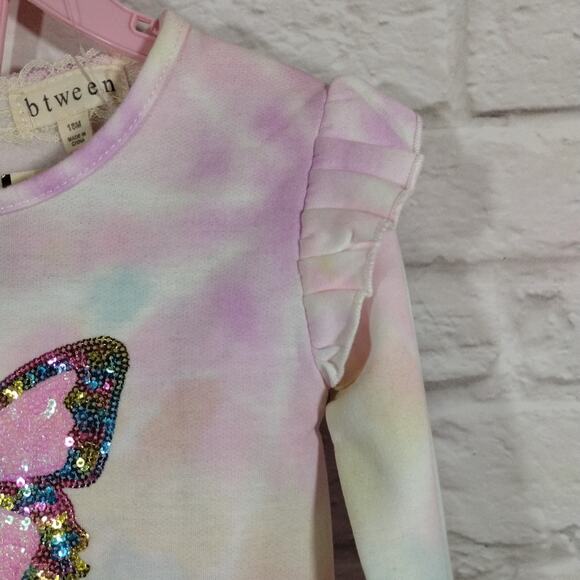 Y BTween Baby 3pc Tie Dye Pullover Sweater & Dot Leggings Set Outfit NWT 18M - Picture 4 of 10